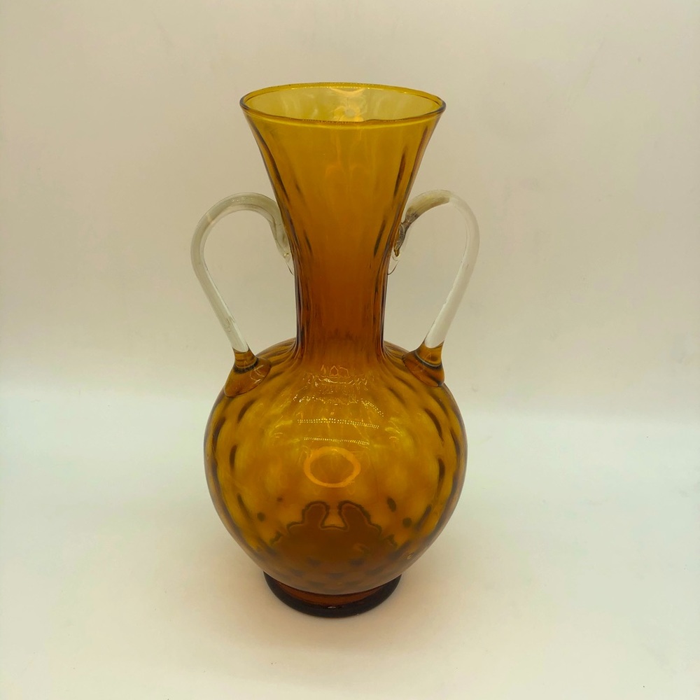 Vintage amber glass vase.